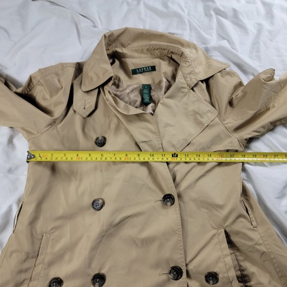 Lauren Ralph Lauren Womens Small Beige Outdoors Coat Jacket Belt Casual Comfort - Picture 7 of 10